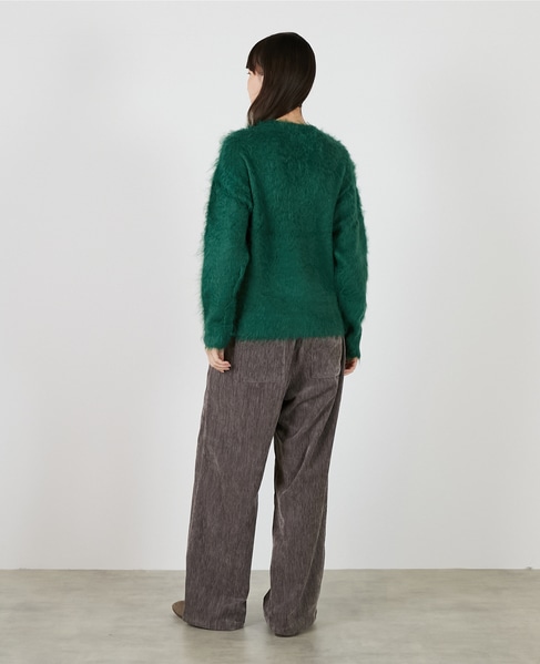 ロングシャギークルーネックプルニット 詳細画像 モスグリーン 5