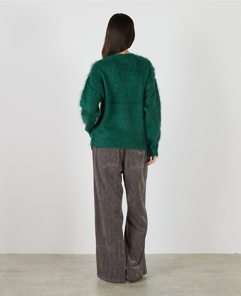 ロングシャギークルーネックプルニット 詳細画像 モスグリーン 6
