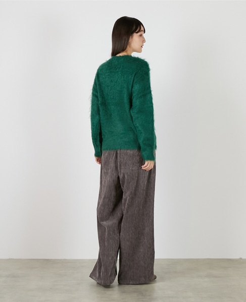 ロングシャギークルーネックプルニット 詳細画像 モスグリーン 7