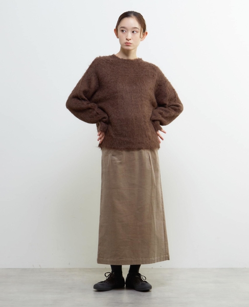 ロングシャギークルーネックプルニット 詳細画像 ブラウン 2