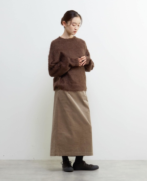 ロングシャギークルーネックプルニット 詳細画像 ブラウン 4