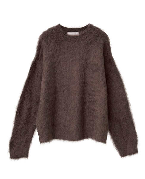 ロングシャギークルーネックプルニット 詳細画像 ブラウン 9