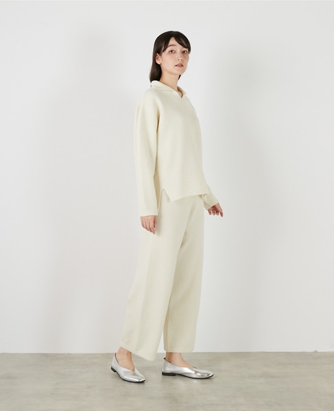 【LOURMARIN】ボトルネックニットプルオーバー 詳細画像 オフホワイト 8