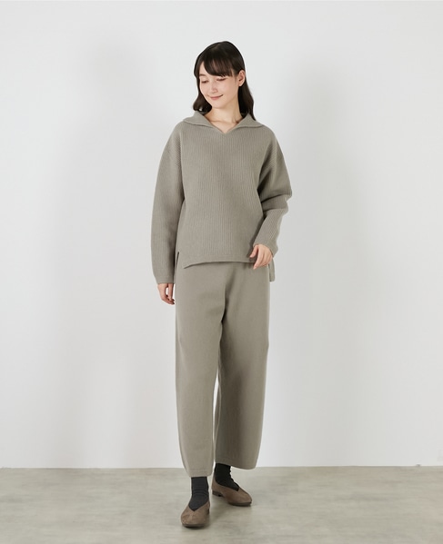 【LOURMARIN】ボトルネックニットプルオーバー 詳細画像 グレー 8