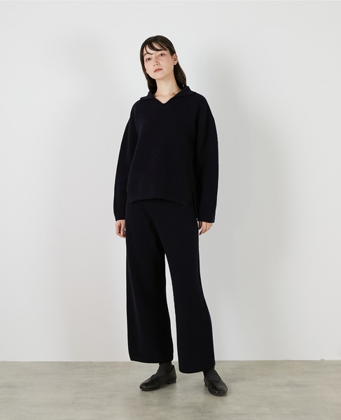 【LOURMARIN】ボトルネックニットプルオーバー 詳細画像 ネイビー 10