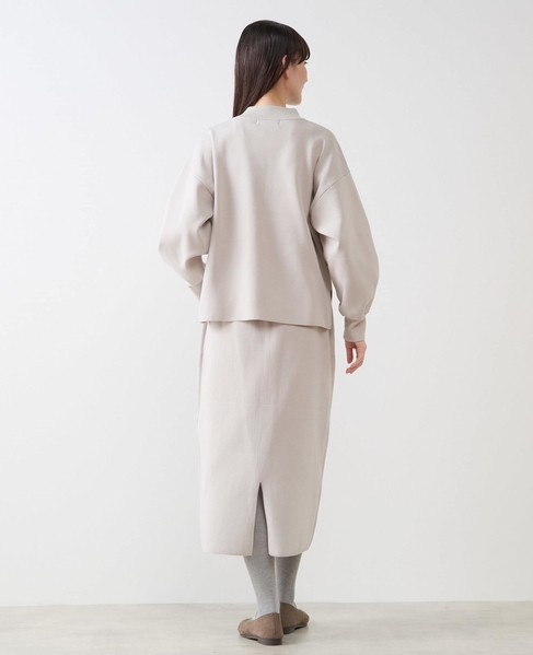 モックネックプルオーバー＆ロングニットスカートSET 詳細画像 ライトベージュ 4