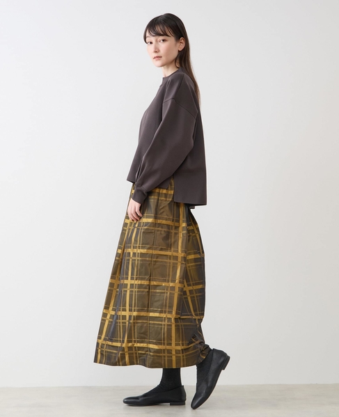 モックネックプルオーバー＆ロングニットスカートSET 詳細画像 ダークブラウン 3