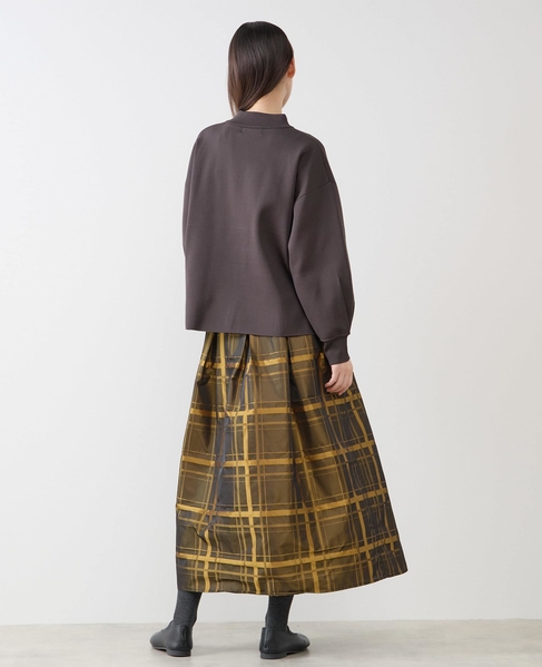 モックネックプルオーバー＆ロングニットスカートSET 詳細画像 ダークブラウン 4