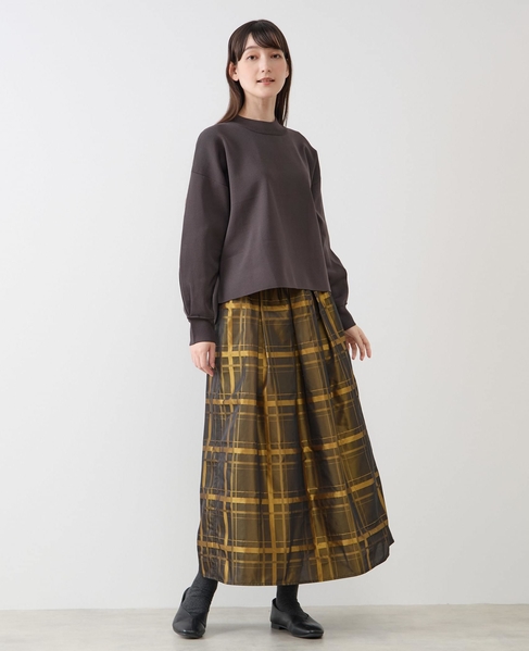 モックネックプルオーバー＆ロングニットスカートSET 詳細画像 ダークブラウン 5