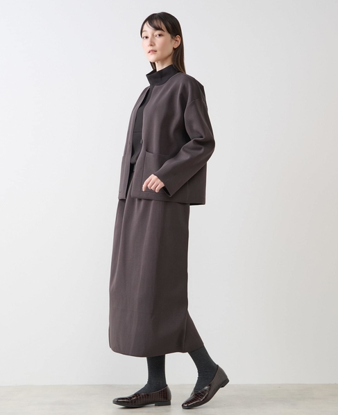 モックネックプルオーバー＆ロングニットスカートSET 詳細画像 ダークブラウン 7