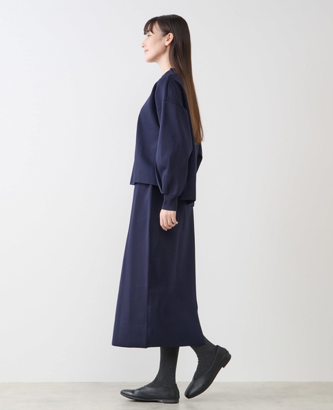 モックネックプルオーバー＆ロングニットスカートSET 詳細画像 ダークネイビー 4
