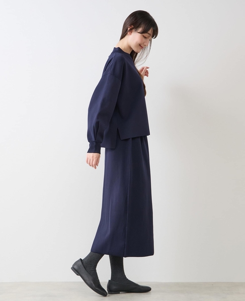 モックネックプルオーバー＆ロングニットスカートSET 詳細画像 ダークネイビー 6