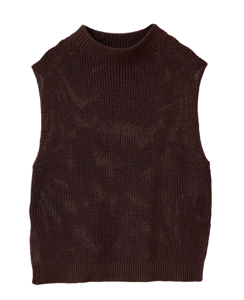 ボトルネックノースリーブニット 詳細画像 ブラウン 9