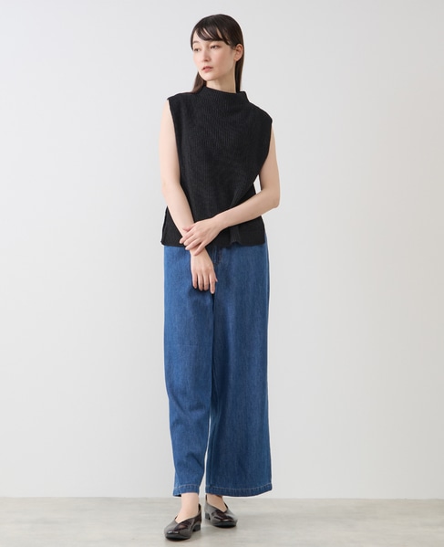 ボトルネックノースリーブニット 詳細画像 ブラック 2