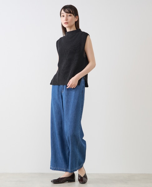 ボトルネックノースリーブニット 詳細画像 ブラック 3