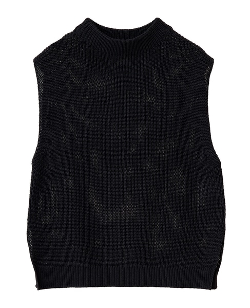 ボトルネックノースリーブニット 詳細画像 ブラック 9