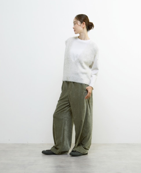 ロングシャギーVベスト 詳細画像 ライトグレー 4