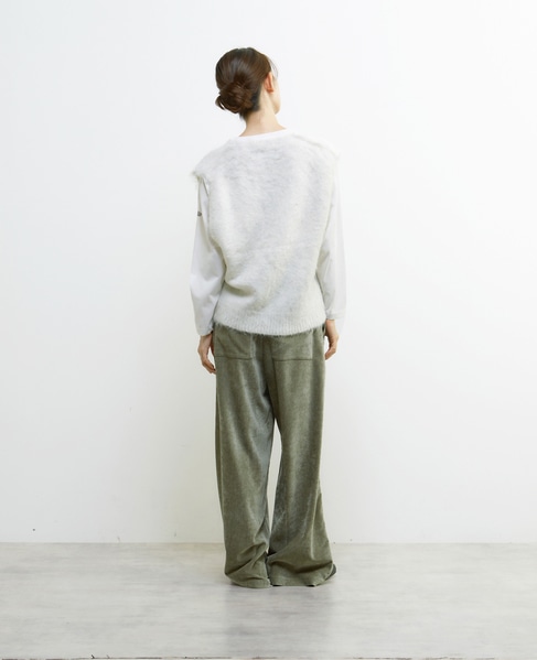 ロングシャギーVベスト 詳細画像 ライトグレー 5