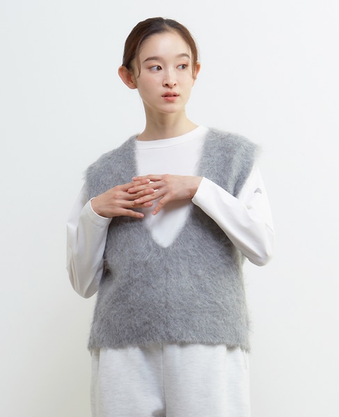 ロングシャギーVベスト 詳細画像 ミディアムグレー 1