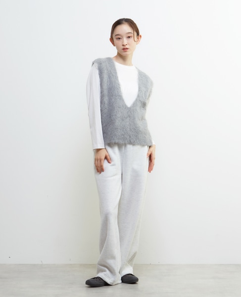 ロングシャギーVベスト 詳細画像 ミディアムグレー 8