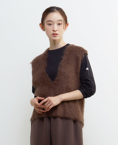 ロングシャギーVベスト 詳細画像 ブラウン 1