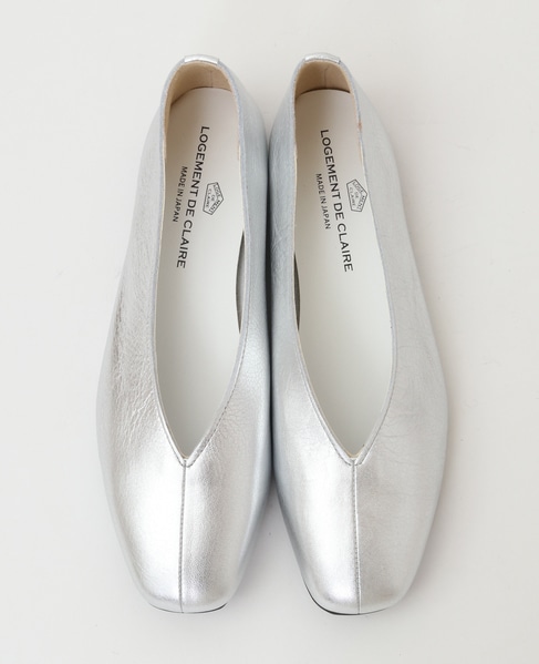 Vカットフラットシューズ 詳細画像 シルバー 5