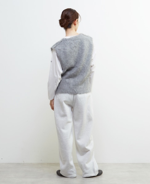 裏起毛セミワイドカットパンツ 詳細画像 ライトグレー 4