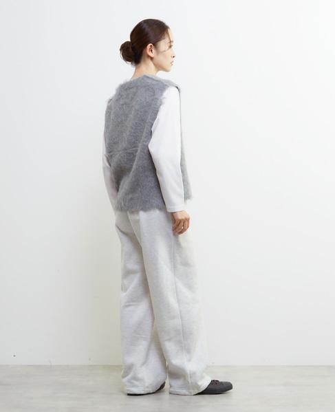 裏起毛セミワイドカットパンツ 詳細画像 ライトグレー 5