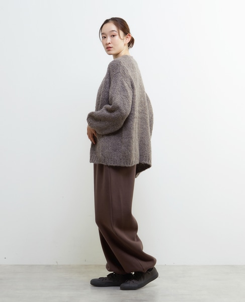 裏起毛セミワイドカットパンツ 詳細画像 ブラウン 4