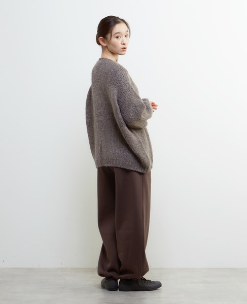 裏起毛セミワイドカットパンツ 詳細画像 ブラウン 6