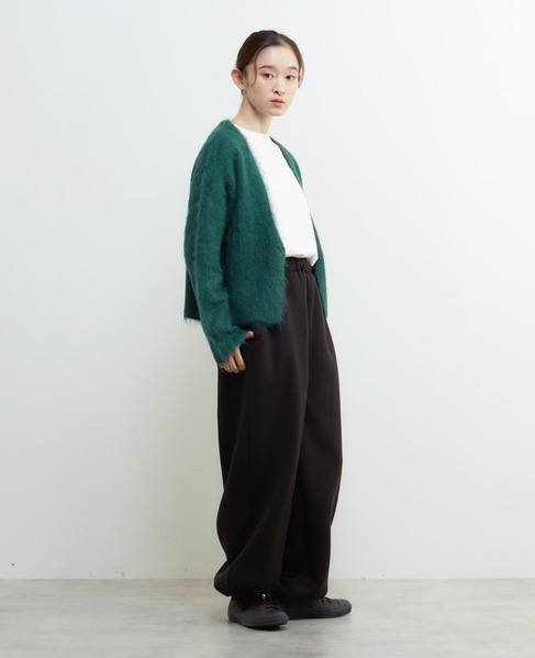 裏起毛セミワイドカットパンツ 詳細画像 ブラック 9