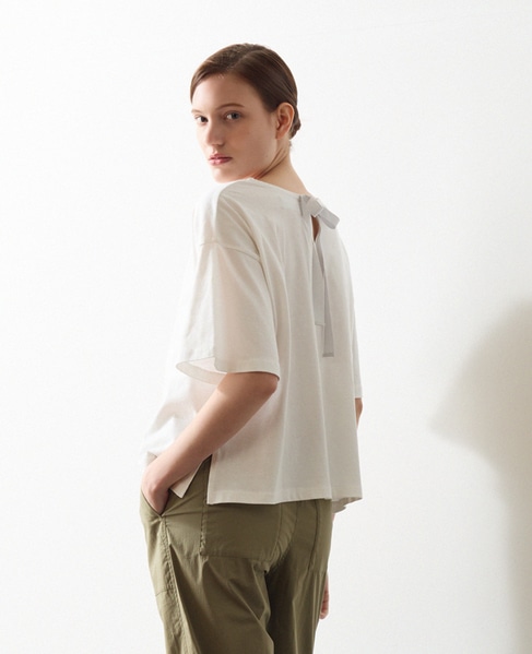 バックリボン5分袖プルオーバー 詳細画像 オフホワイト 1