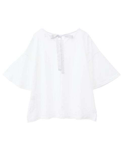 バックリボン5分袖プルオーバー 詳細画像 オフホワイト 4