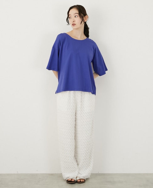 バックリボン5分袖プルオーバー 詳細画像 ブルー 2