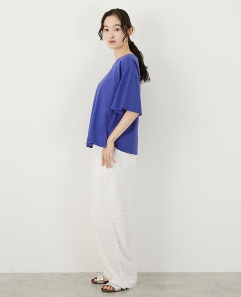 バックリボン5分袖プルオーバー 詳細画像 ブルー 3