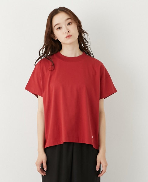 モックネックショートスリーブTシャツ 詳細画像 レッド 1