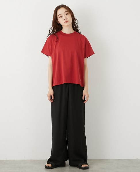 モックネックショートスリーブTシャツ 詳細画像 レッド 2