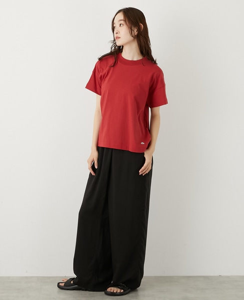 モックネックショートスリーブTシャツ 詳細画像 レッド 3