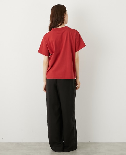 モックネックショートスリーブTシャツ 詳細画像 レッド 5