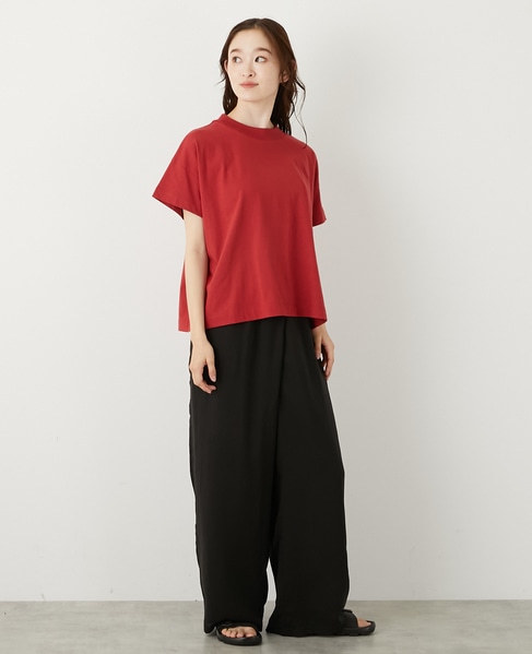 モックネックショートスリーブTシャツ 詳細画像 レッド 7