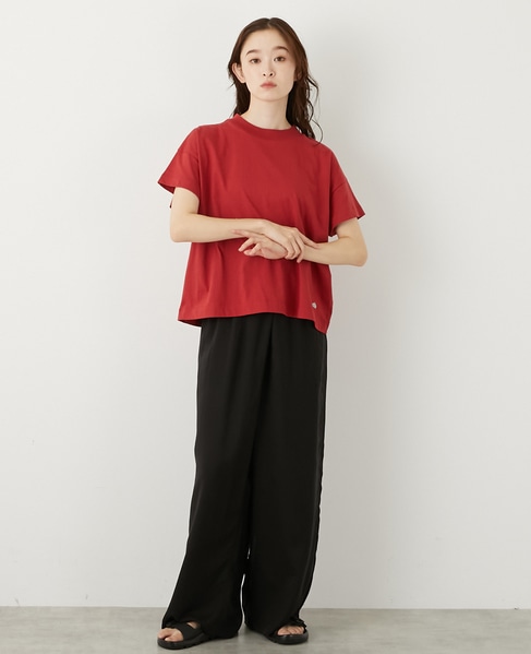 モックネックショートスリーブTシャツ 詳細画像 レッド 8