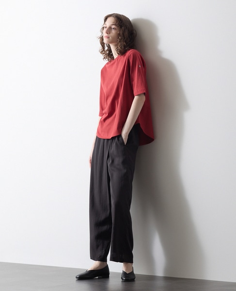 クルーネックラウンドヘムTシャツ 詳細画像 レッド 2