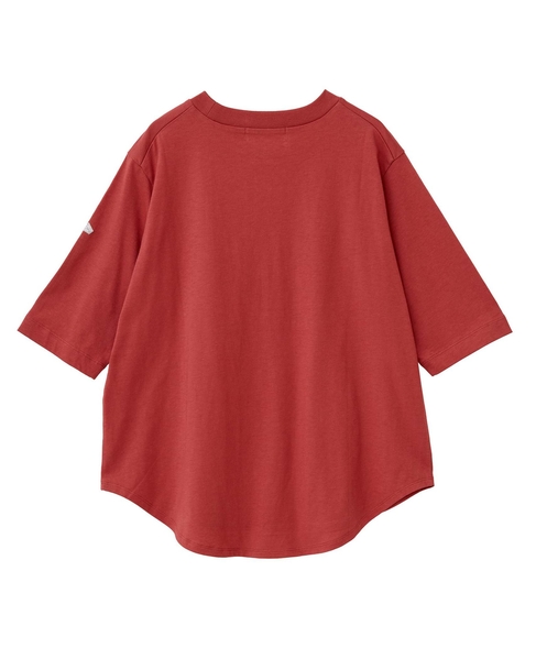 クルーネックラウンドヘムTシャツ 詳細画像 レッド 4