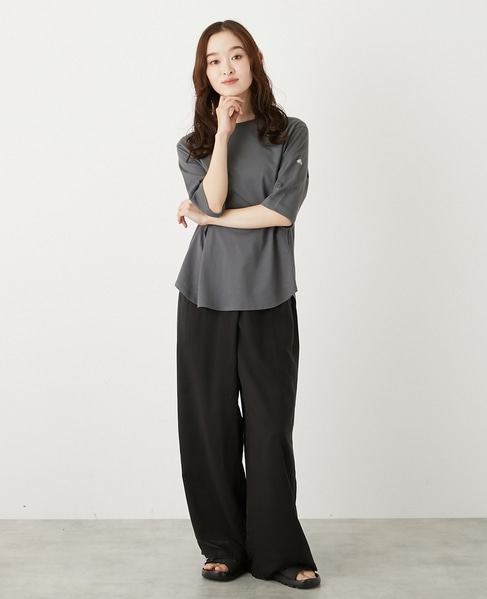 クルーネックラウンドヘムTシャツ 詳細画像 グリーン系その他 8