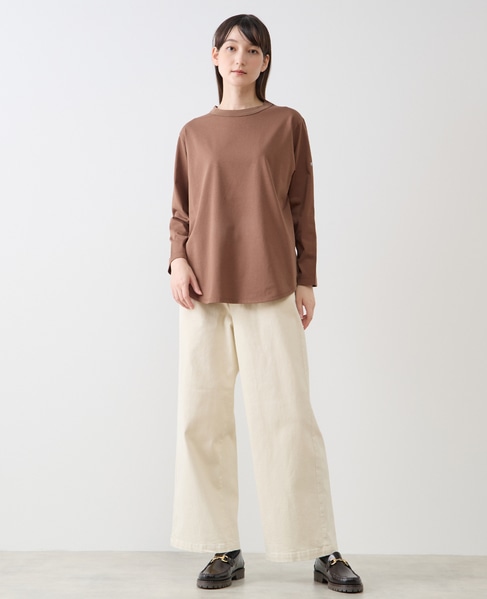 定番ラウンドヘムロングTシャツ 詳細画像 モカ 2