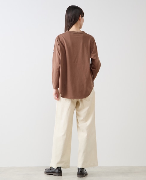定番ラウンドヘムロングTシャツ 詳細画像 モカ 5