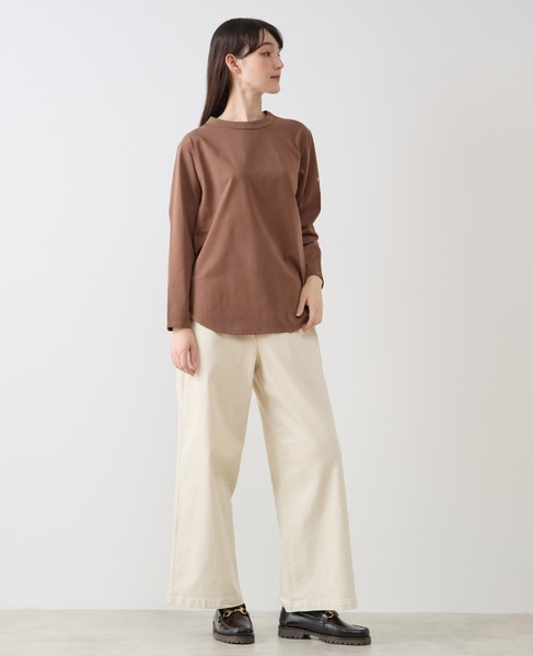 定番ラウンドヘムロングTシャツ 詳細画像 モカ 7