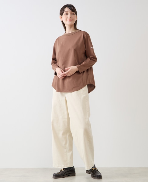 定番ラウンドヘムロングTシャツ 詳細画像 モカ 9