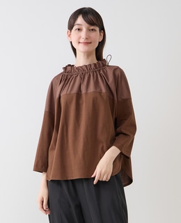 【LOURMARIN】フリルカラープルオーバー7分袖