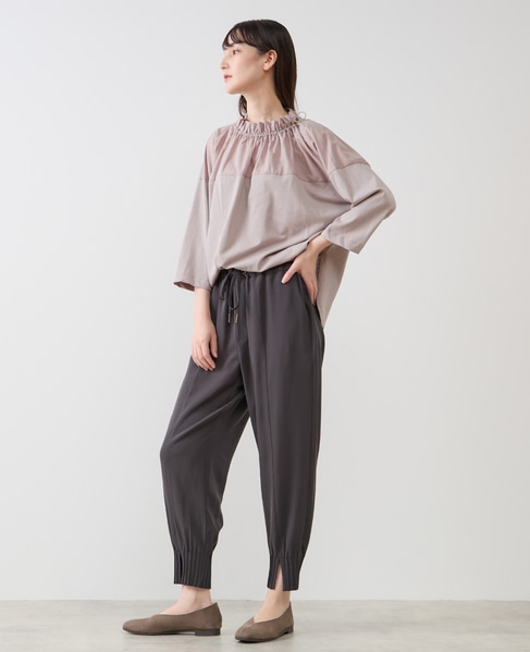 【LOURMARIN】フリルカラープルオーバー7分袖 詳細画像 グレー 3